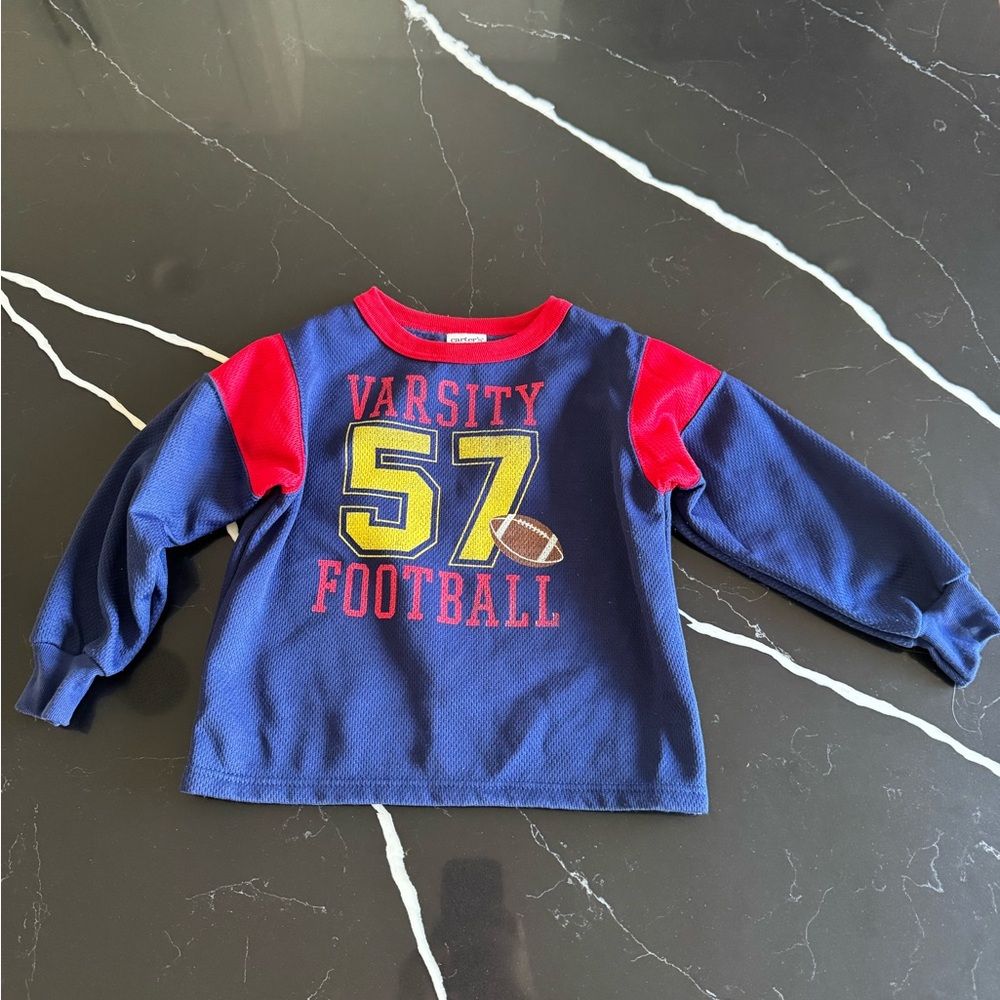 Vintage Carters Varsity Football Kids Shirt - Blue and Red